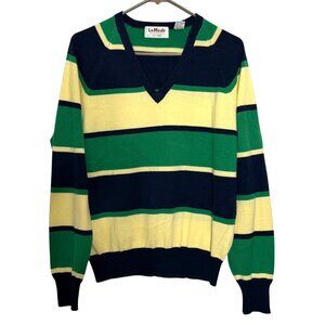 1980s LaMode Active Sportswear Los Angeles Golf Striped Sweater Women's M